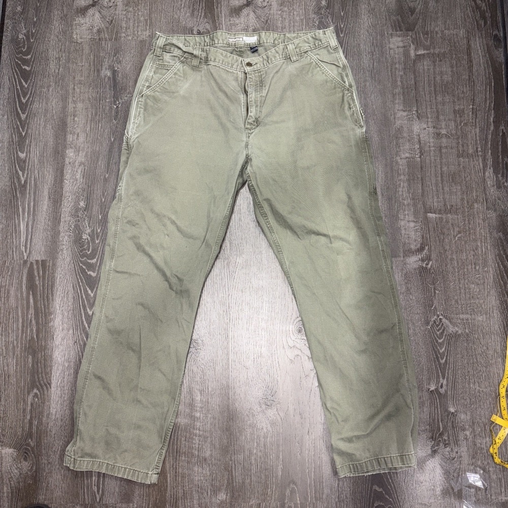 Carhartt Pants Mens 42x33 Relaxed Fit Twill Utility Work B324 Durable Distressed